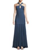 Sarina Sleeveless Keyhole Bandage Gown With Chiffon