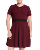 Knotted Short-sleeve A-line Dress,