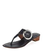 Grace Leather Thong Slide
