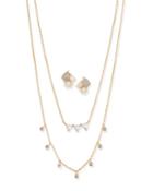 Cubic Zirconia Opal Earrings & Necklace