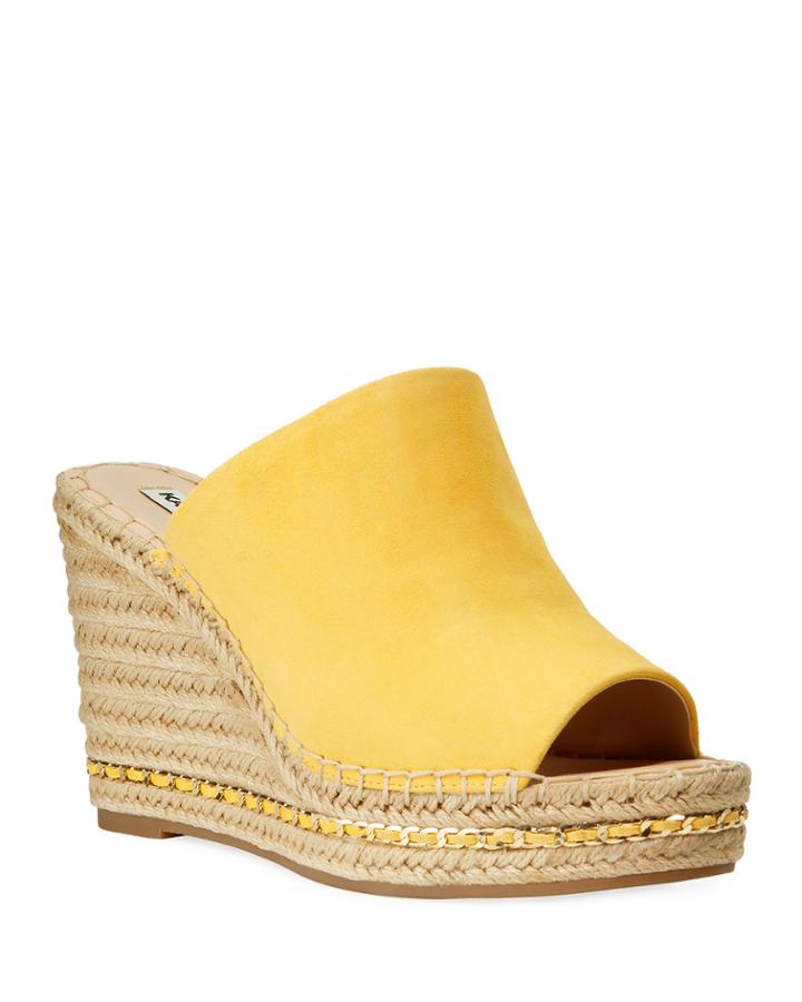 Carina Metallic Leather Slide Espadrilles