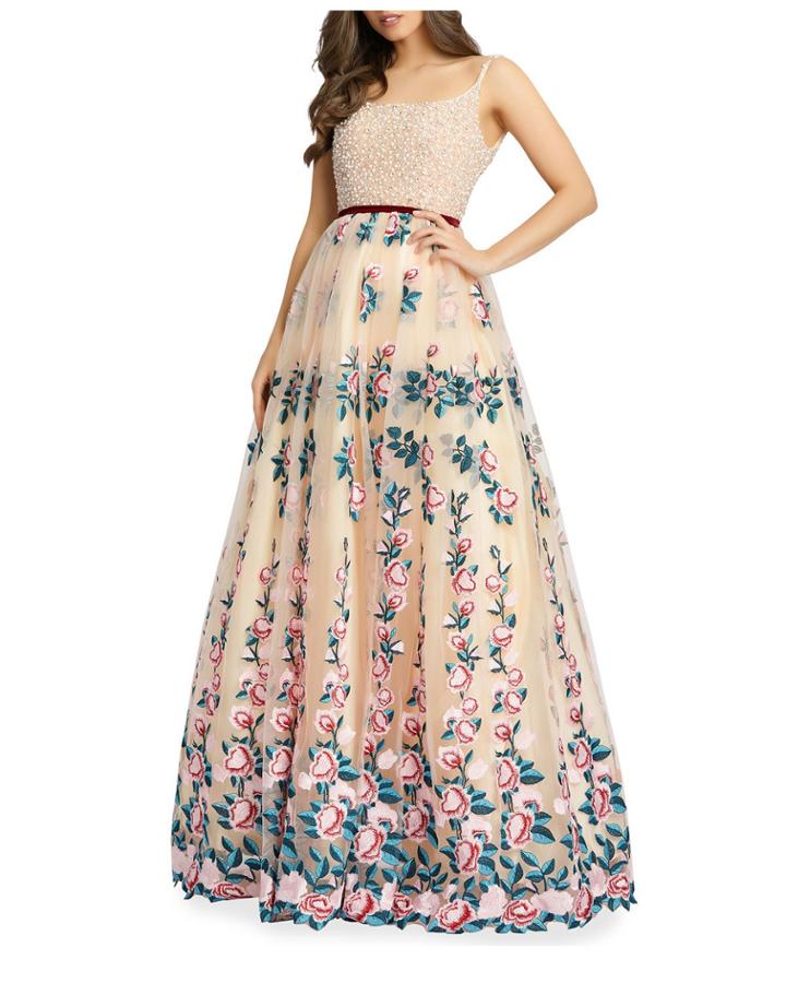 Floral Embroidered Ball Gown