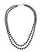 Black Floral Double-strand Necklace