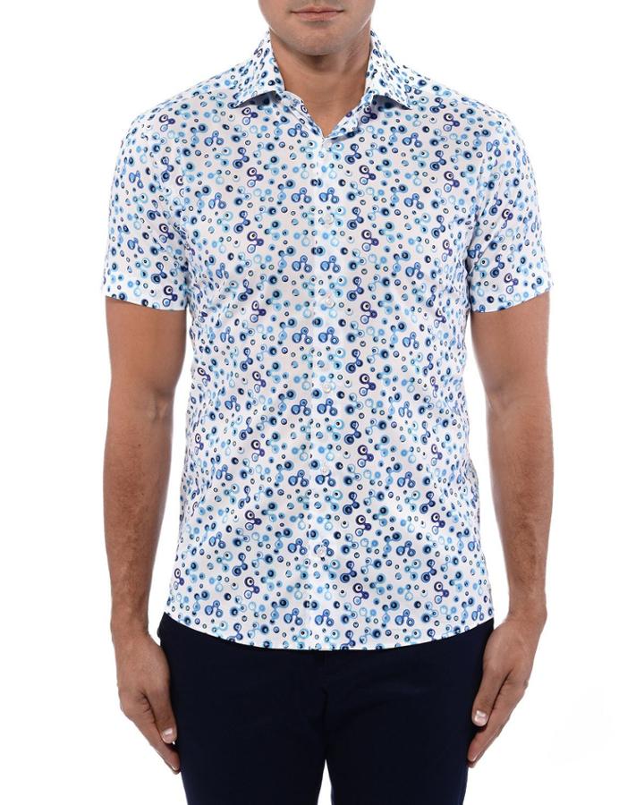 Men's Bily Abstract Circle Design Poplin