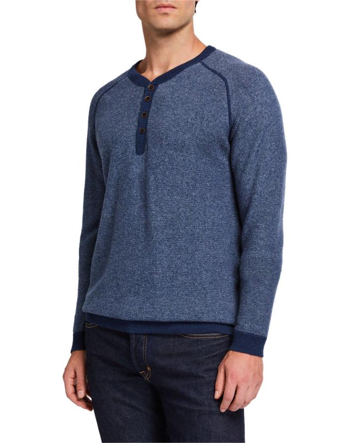 Men's Cashmere Garter Striped Henley