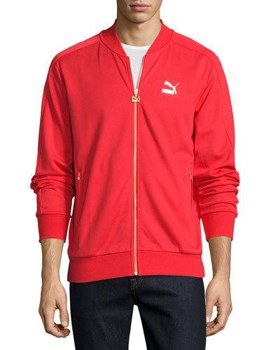 Knit Bomber Jacket, Puma Red