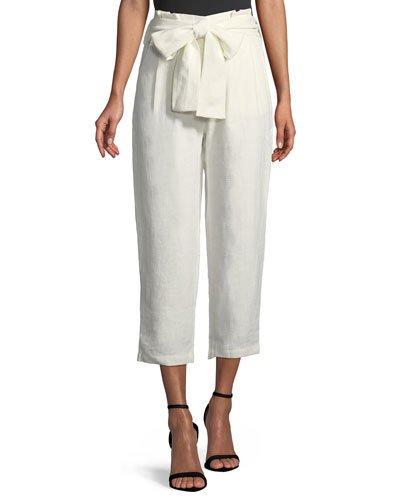 Tie-front Cropped Trouser Pants