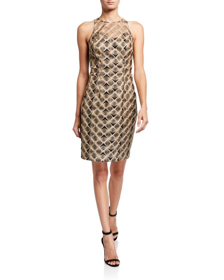 Metallic Origami Embroidered Sleeveless
