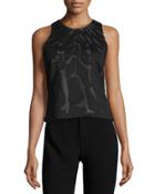 Sleeveless Embellished Top, Black