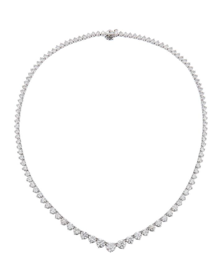 18k White Gold Graduated Diamond Necklace