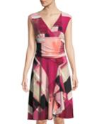 Abstract Boxes Rose Jersey Dress