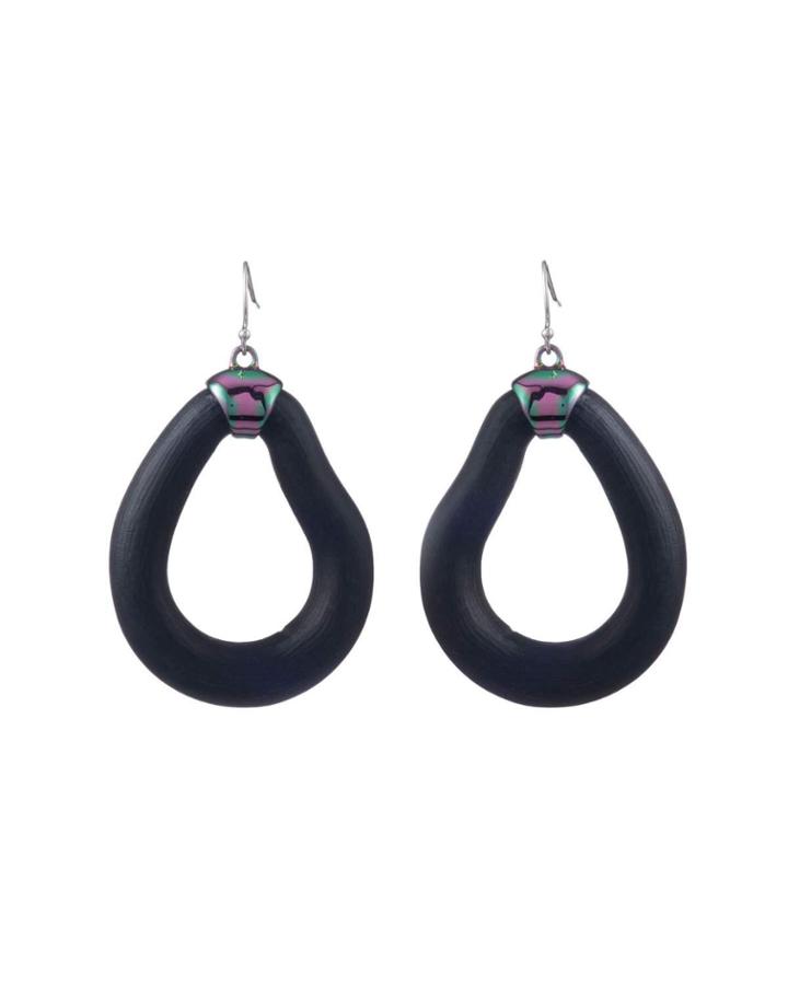 Link Wire Earrings, Black