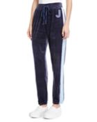 Side-striped Velour Track Pants