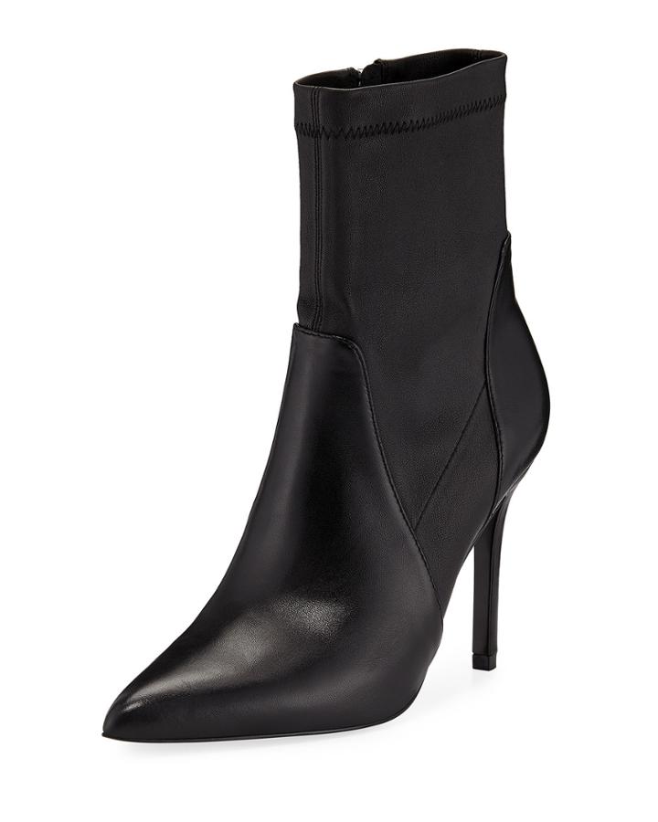 Laurent Stretch Leather Booties