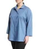 Zander 3/4 Sleeve Button-front Blouse,