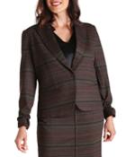 Brett 1-button Ruched-sleeve Jacket