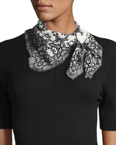 Crochet-print Silk Bandana