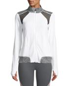 Cosima Zip-front Mesh-panel Jacket