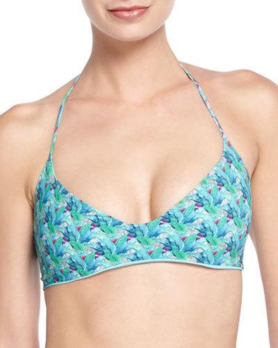 Zunzal Reversible Swim Top, Palm Print