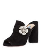 Flower-strap Suede 100mm