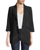 Violetta Fringe-hem Crepe Blazer