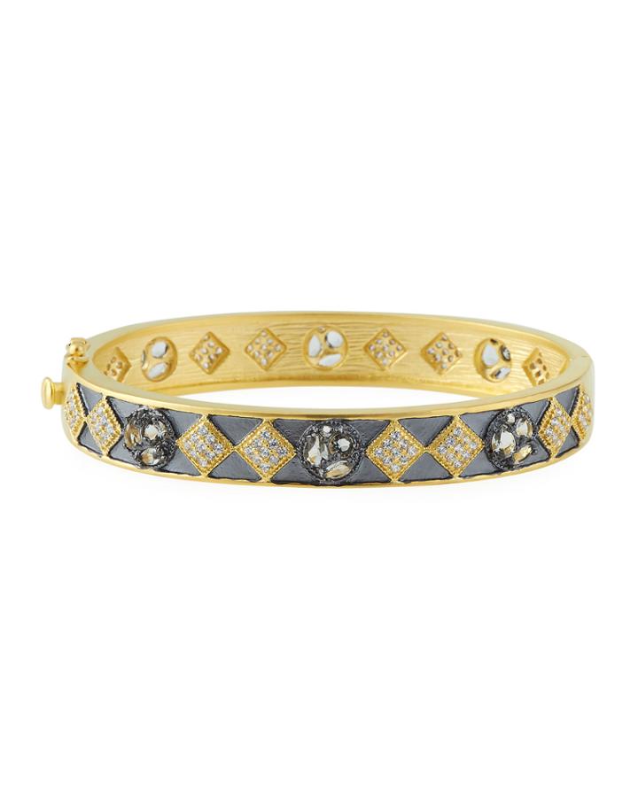Hinged Alternating Cubic Zirconia Bangle
