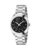 37mm Stainless Steel Bracelet Watch W/ Diamonds