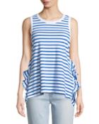 Striped Side-split Ruffle