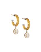 Classique Steel & 18k Diamond Cable Drop Earrings