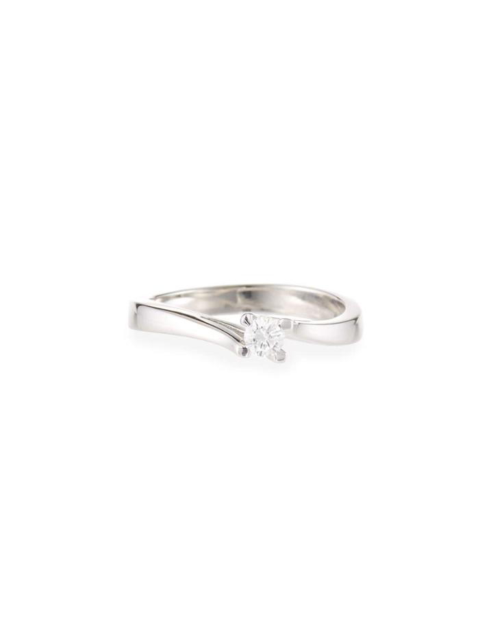 18k White Gold Diamond Wave Ring,
