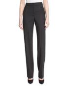 Diana Stretch-flannel Straight-leg Pants, Hematite