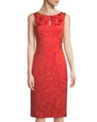 Sleeveless Jacquard Cocktail Dress