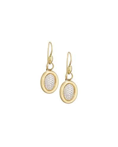18k Pave Diamond Oval Earring Charms