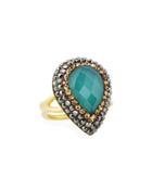 Ilume Chalcedony & Crystal Adjustable Cocktail Ring, Blue