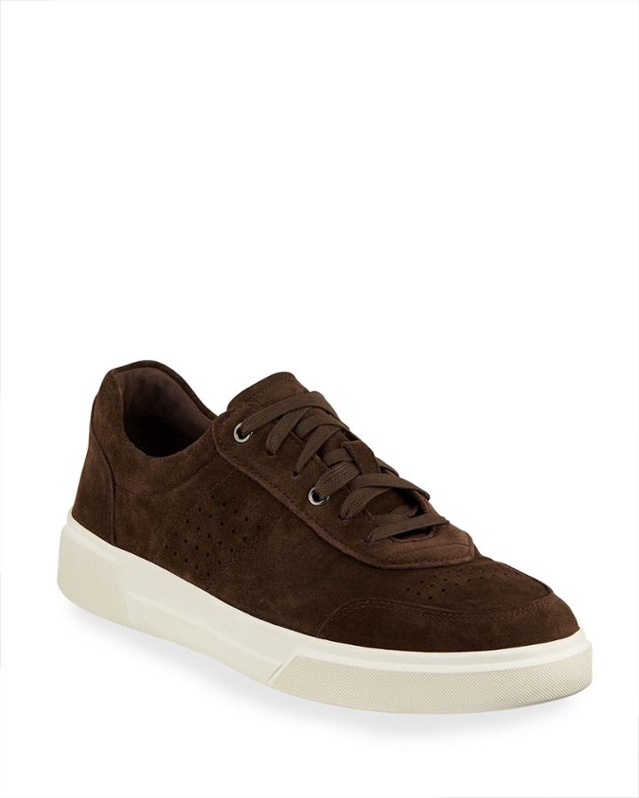 Men's Barnett Perforated Suede Low-top