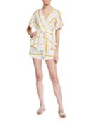 Stripe Tie Waist Romper