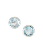 Sterling Silver Rock Candy Stud Earrings In Blue Topaz