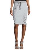 Laelia Ruched Pencil Skirt, Gray