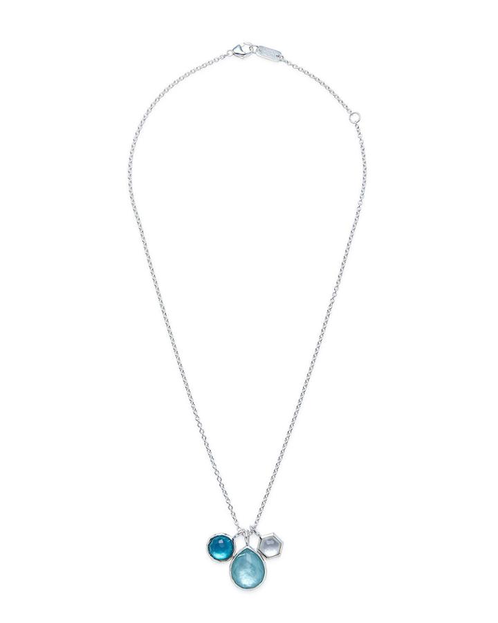 Wonderland 3-stone Charm Necklace In Bermuda