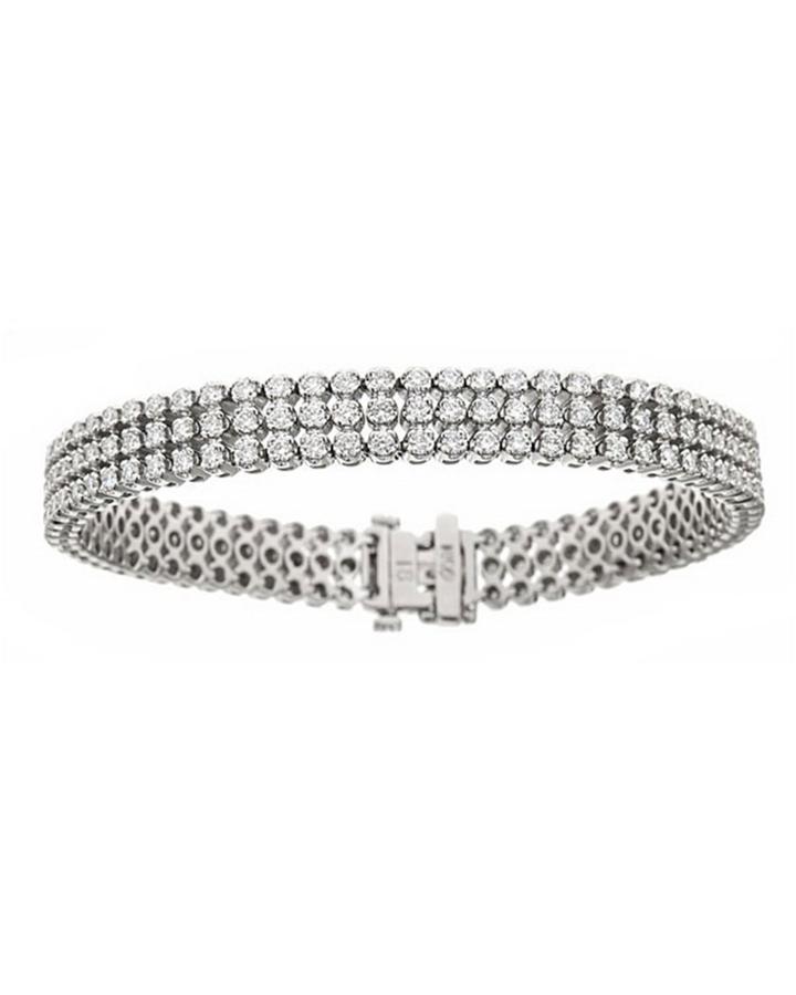 Neiman Marcus Diamonds Three-row Diamond Bracelet, 5.0tcw, Women's, White