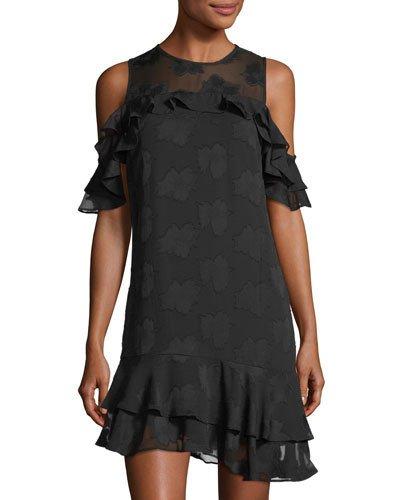 Ruffled Cold-shoulder