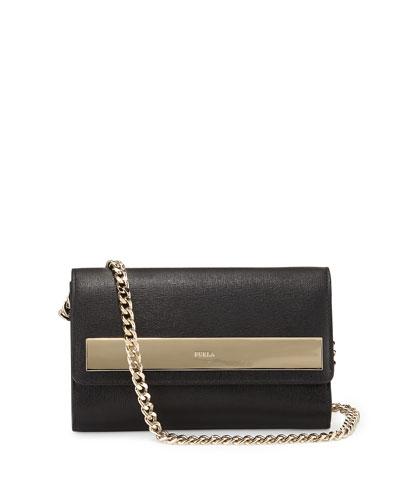 Misa Small Leather Pochette Bag, Onyx