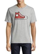 8-bit Sneaker Graphic T-shirt, Gray