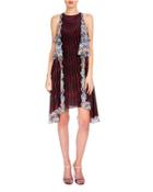 Wavy-print Dress W/tiered Ruffles,