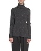 Embroidered Wool-cashmere Turtleneck