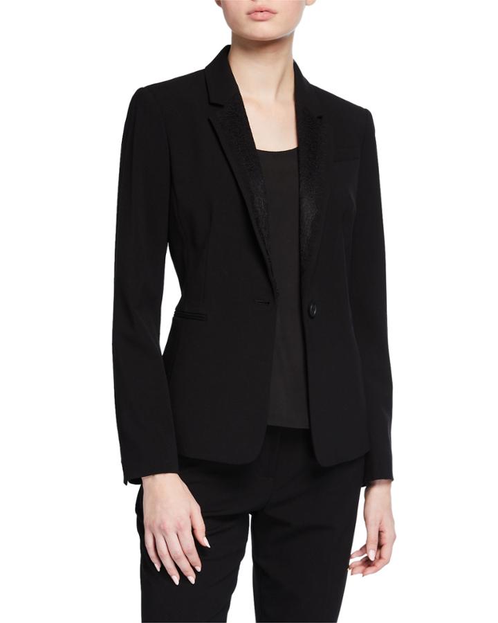 Lace Combo One-button Jacket