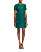 Bug-embroidered Taffeta