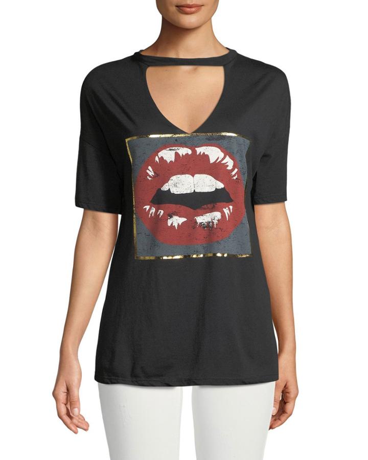 Lips Graphic Choker Tee