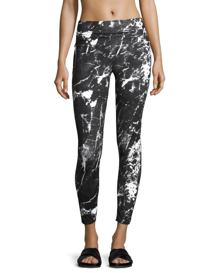 Long Ankle-length Legging, Black Pattern