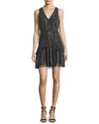 Estelle Metallic V-neck Cocktail Dress